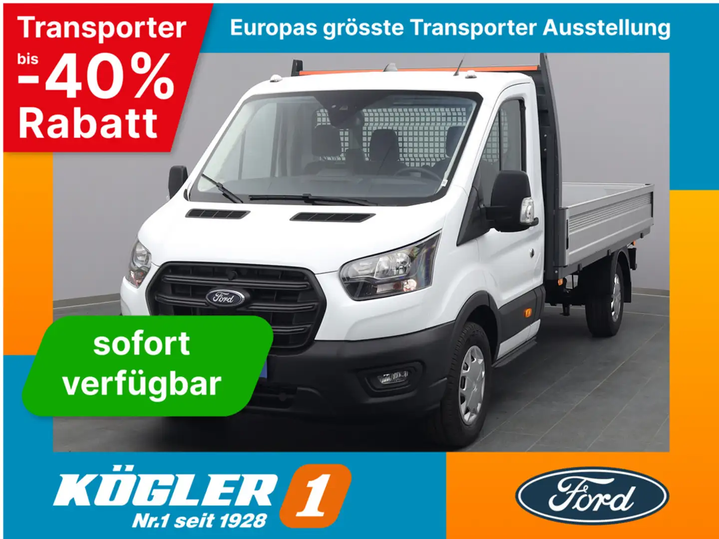 Ford Transit Pritsche EK 350 L3 130PS/AHK -32%* Bianco - 1