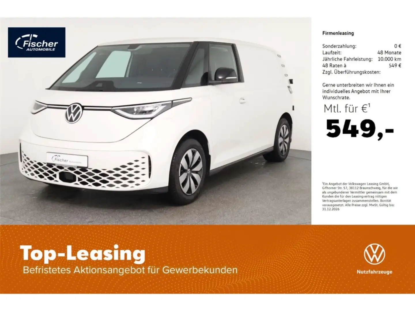 Volkswagen ID. Buzz Cargo Pro AHK/RFK/SHZ/ACC/APP-CONNECT Weiß - 1
