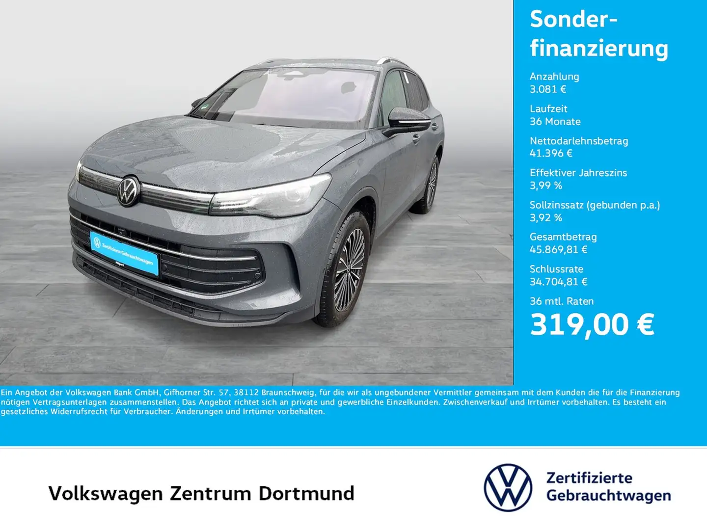 Volkswagen Tiguan 2.0 GOAL 4X4 NEUES MODELL STANDHZ AHK 18Z Gris - 1