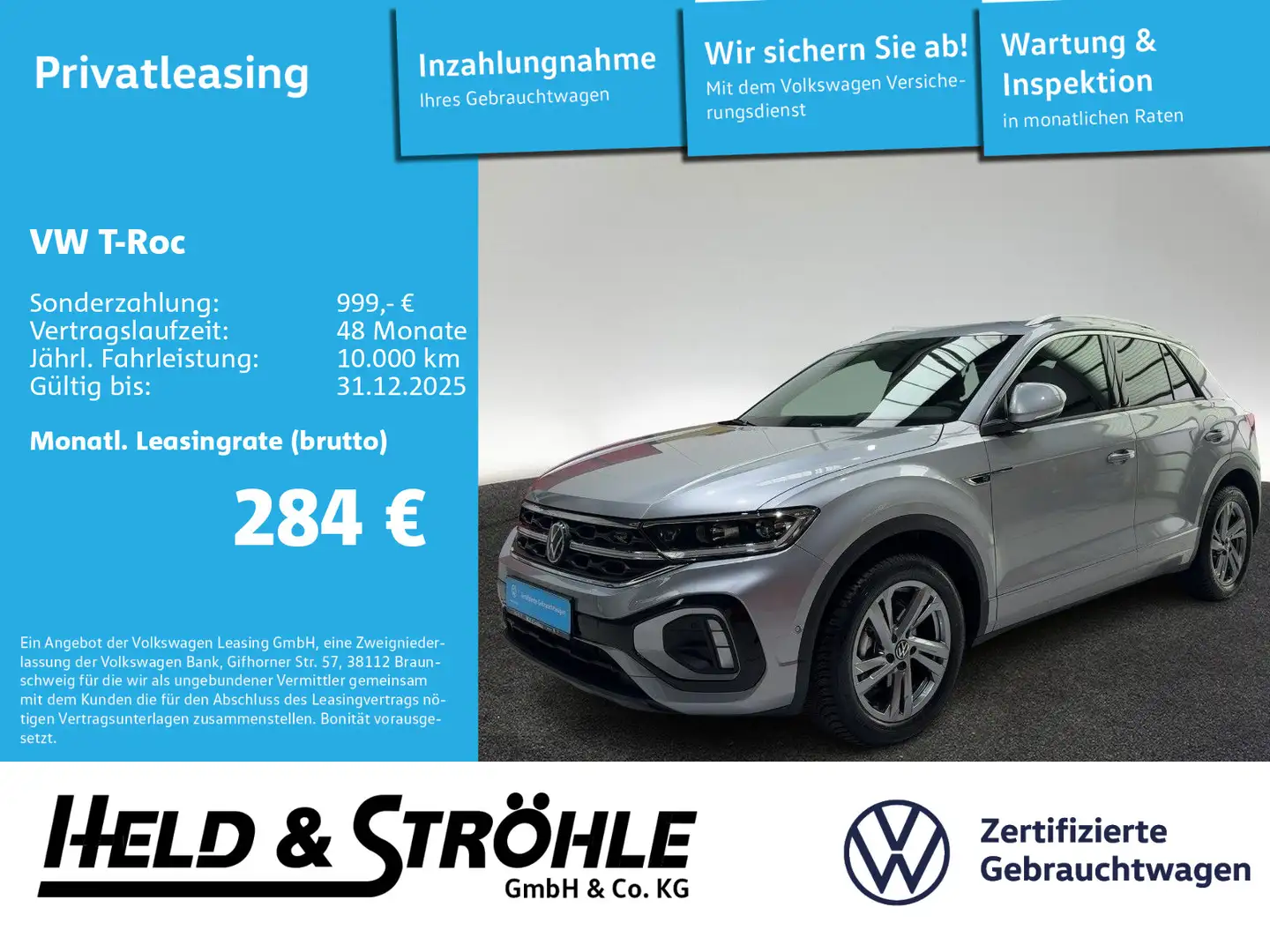 Volkswagen T-Roc R-LINE 1.5 TSI IQ-LED PARKLENK E-KLAPPE Silber - 1