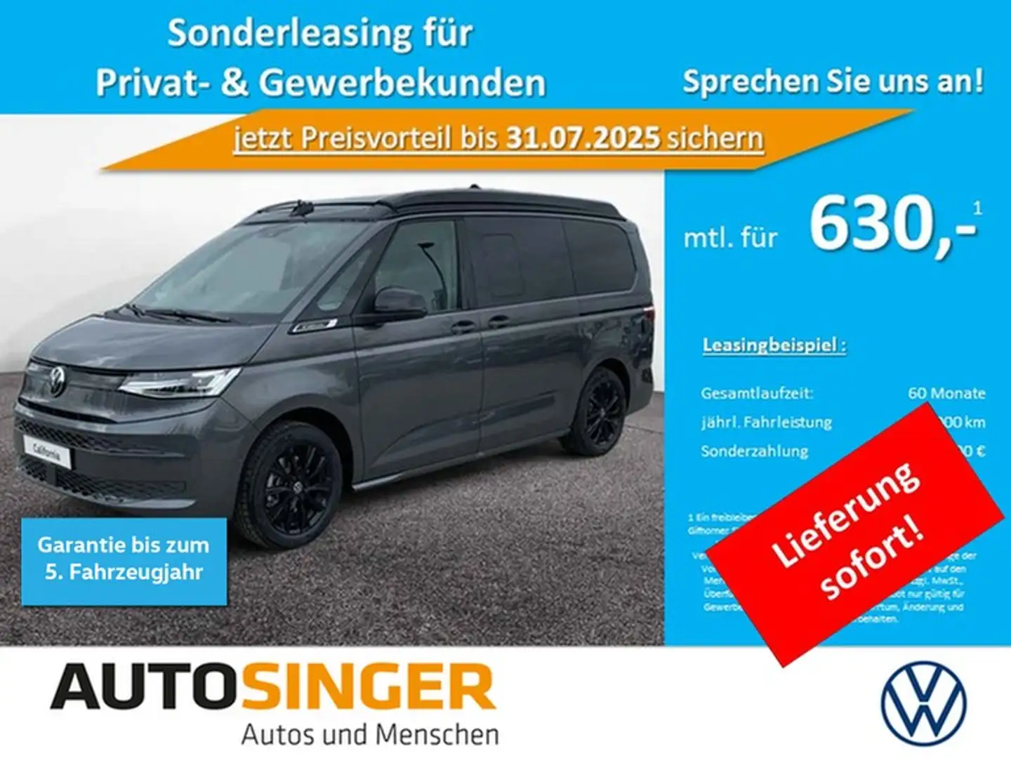 Volkswagen T7 California Beach Tour eHybrid AHK*STDHZ*MATRIX*230V Šedá - 1