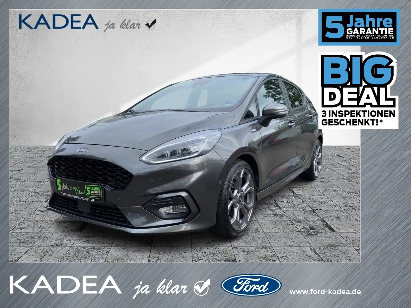 Ford Fiesta 1.0 EcoBoost ST-Line LED+NAVI+PANO+SHZ+PDC Gris - 1