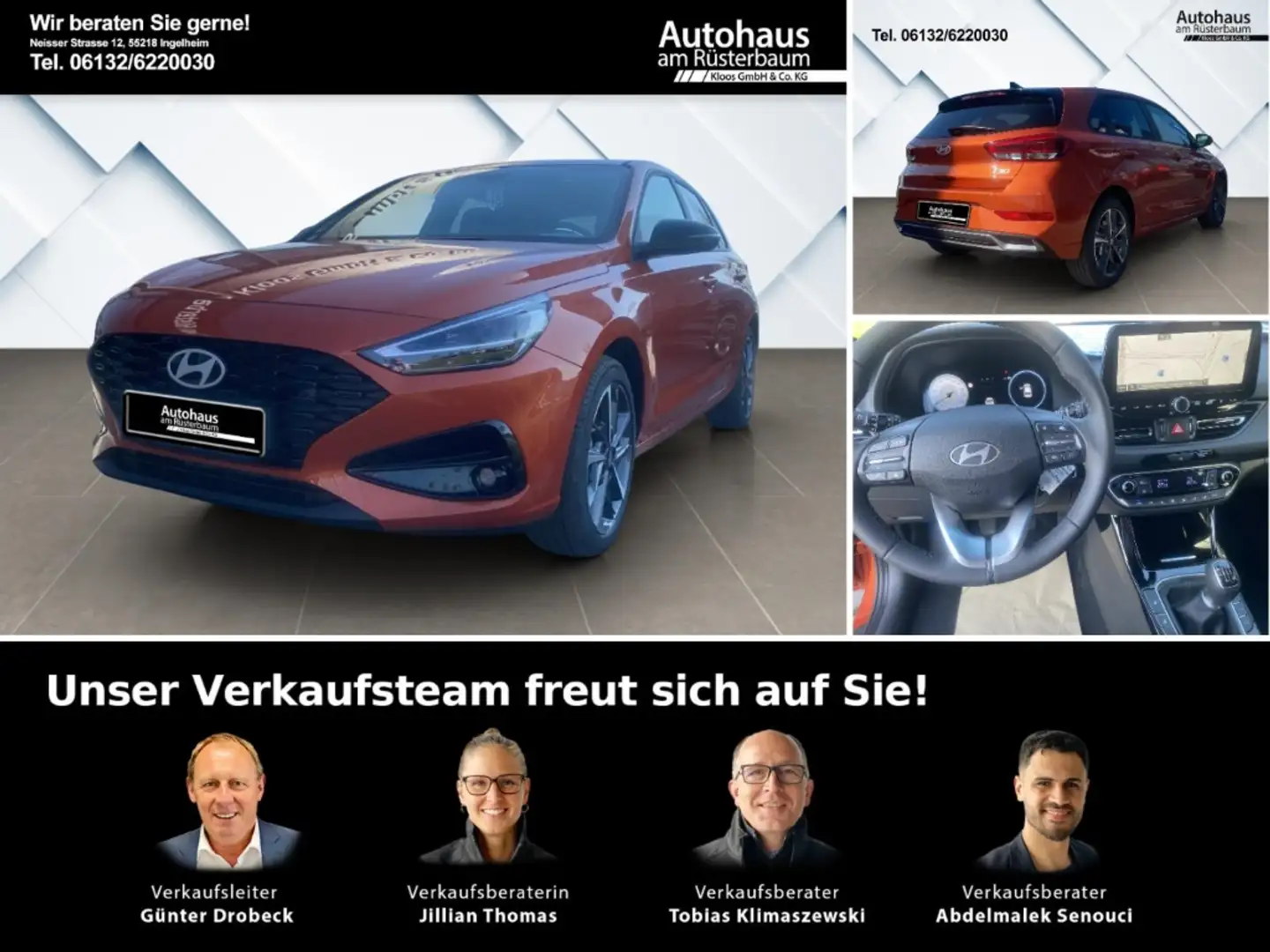 Hyundai i30 Advantage T-GDI EU6e FL 5-Türer (MY25) 1.0 T- Navi Orange - 1