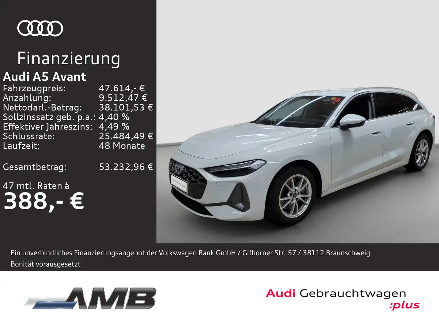 Audi A5 Advanced TDI AHK/LED+/RFK/Tech/12.29Gar Weiß - 1