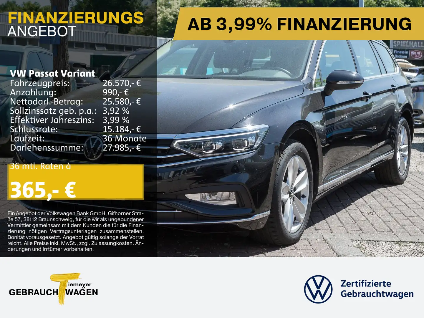Volkswagen Passat Variant 2.0 TDI DSG ELEGANCE STDHZ AHK Schwarz - 1