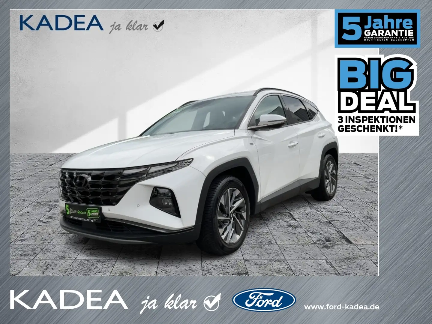Hyundai TUCSON 1.6 T-GDI Trend AHK*NAVI*KAMERA*LED*SHZ Weiß - 1