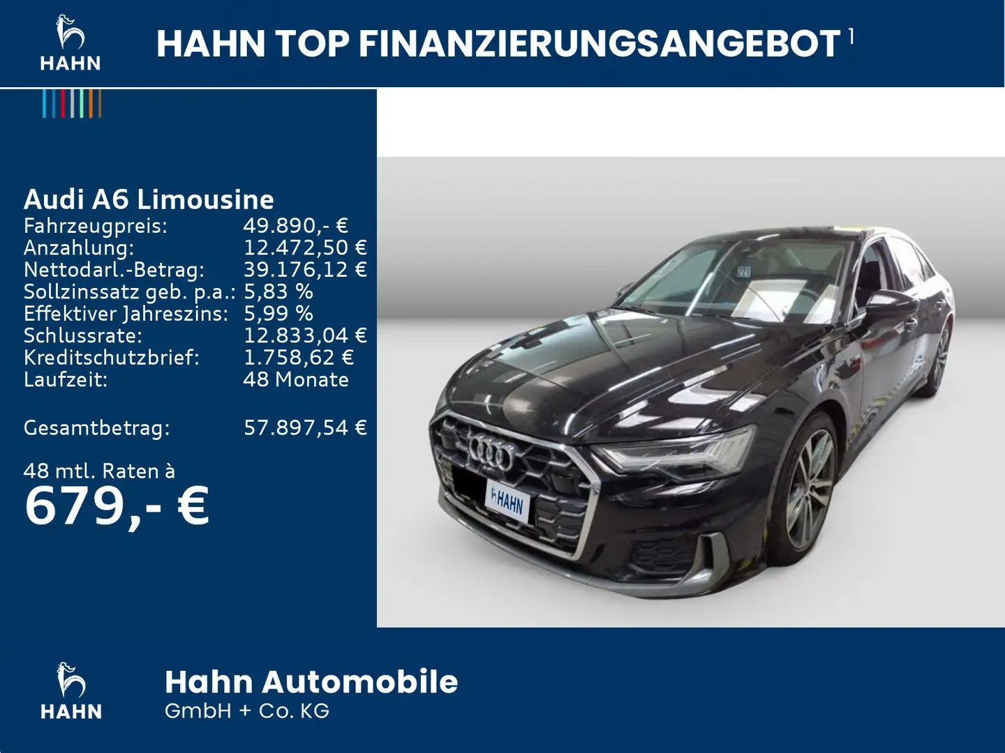 Audi A6 50TDI S line qu S-trc ACC Cam Navi Schwarz - 2