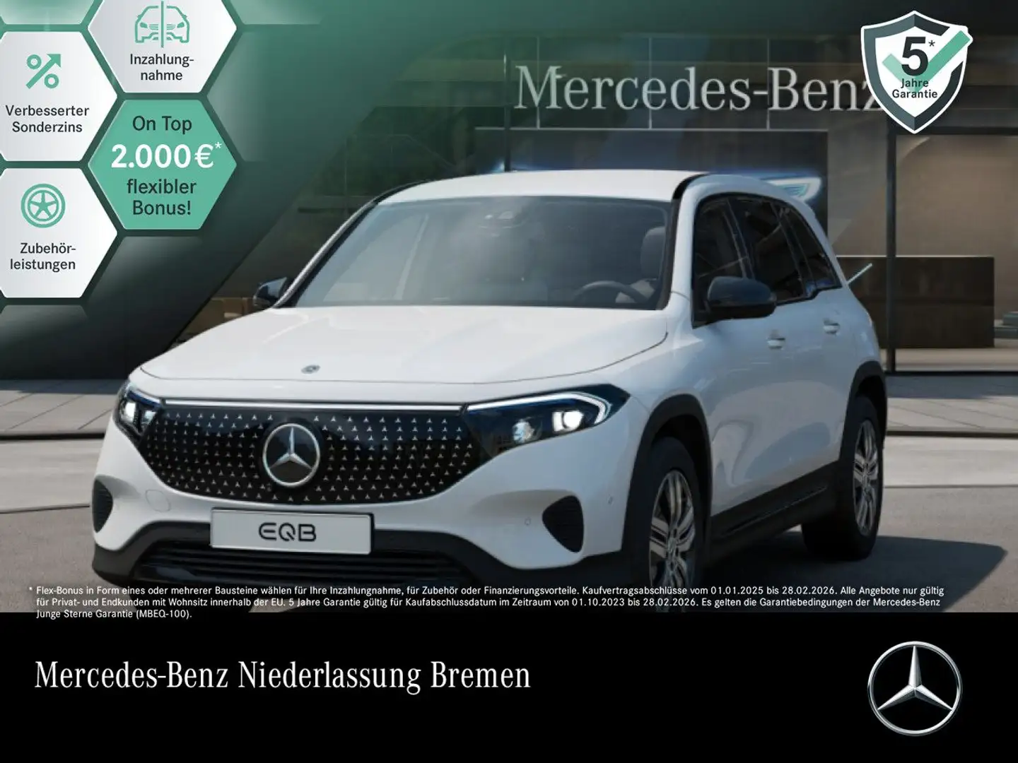 Mercedes-Benz EQB 300 4M ELECTRICART+NIGHT+PLUS-PAKET+360+SPUR Weiß - 1