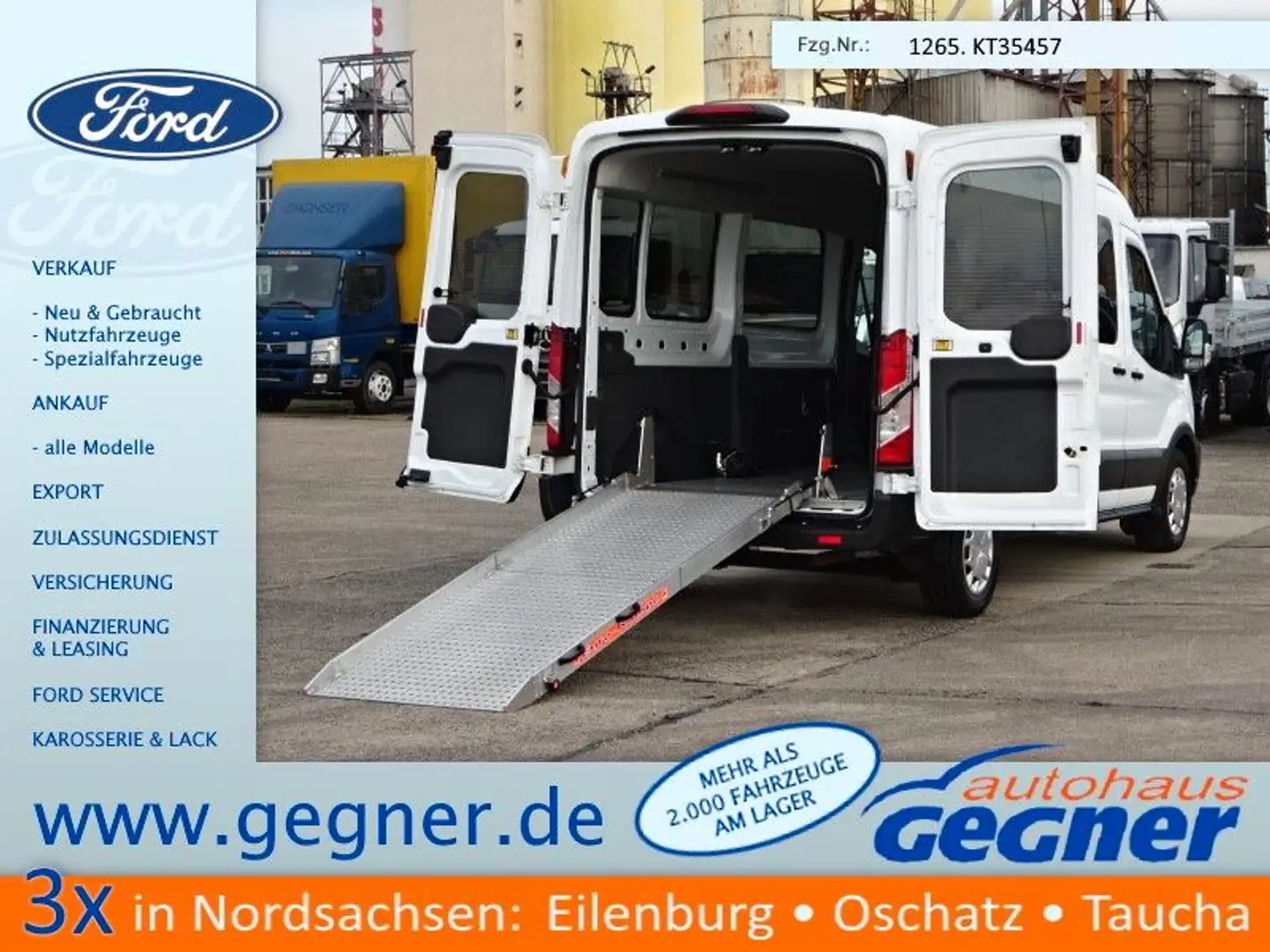 Ford Transit Kombi 350 L3H2 Trend Rampe Flexboden KMP Blanc - 1