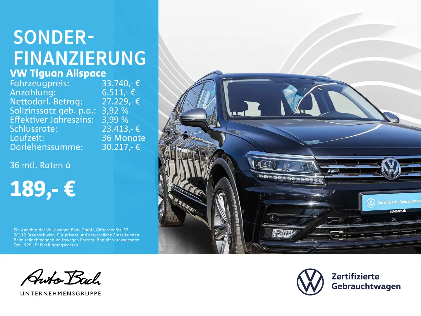 Volkswagen Tiguan Allspace 2.0 TDI DSG Highline R-Line 4Mot Schwarz - 2