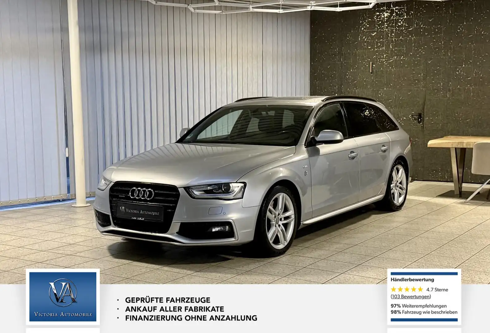 Audi A4 Avant 1 Hand, S line Sportpaket / plus quattro. 3, Silber - 1