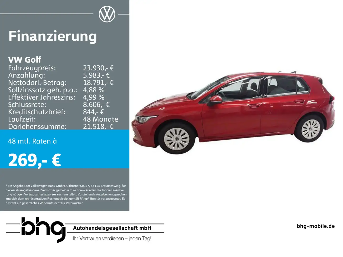 Volkswagen Golf 2.0 TDI SCR Rot - 1