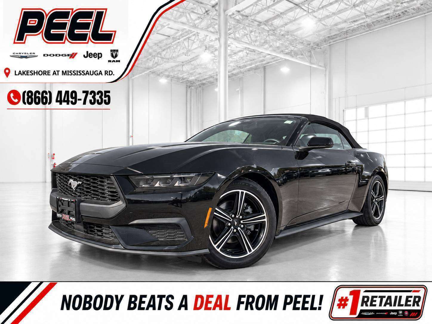 Black 2025 Ford Mustang Convertible Rear-Wheel Drive Automatic