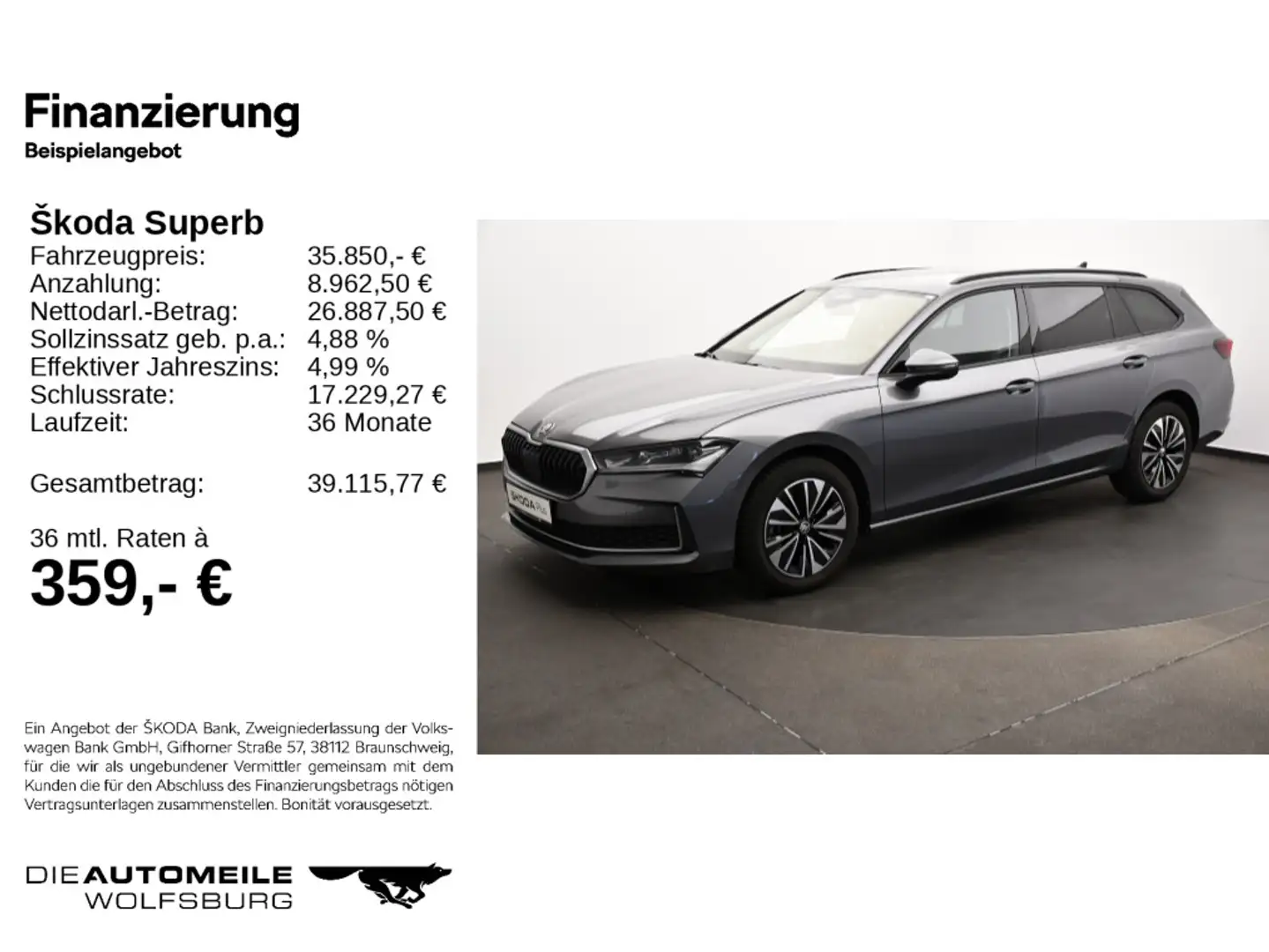 Skoda Superb 4 IV Combi 2.0 TDI DSG Selection Neues Mo Grau - 2