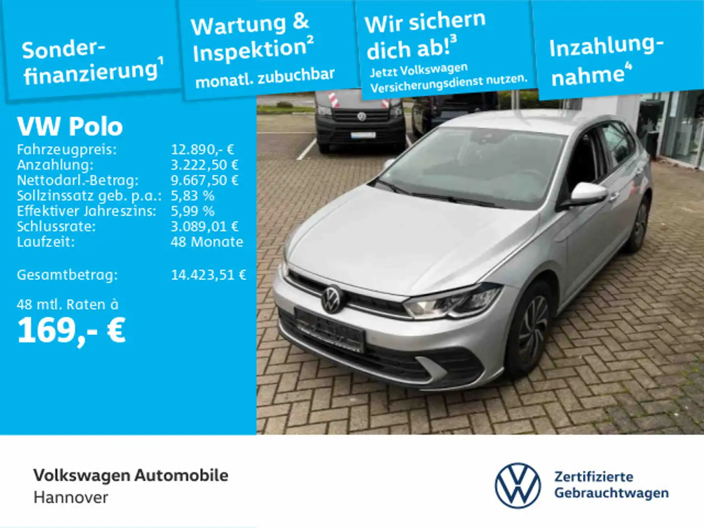 Volkswagen Polo 1.0 Life LED DigCockpit PDC SHZ Silber - 1