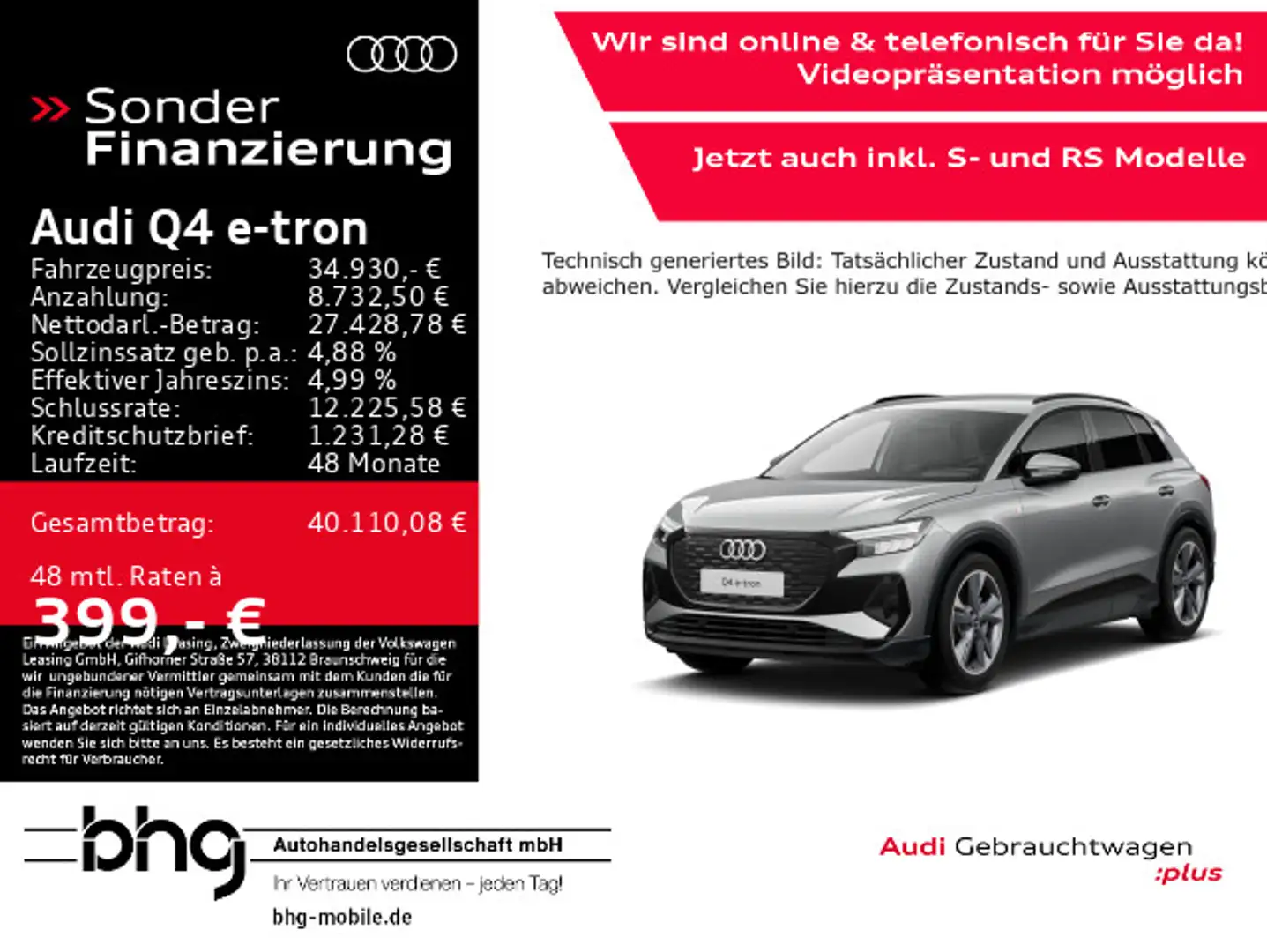 Audi Q4 e-tron 40 e-tron LED/EPH/Navi/Assist/uvm. Grau - 1