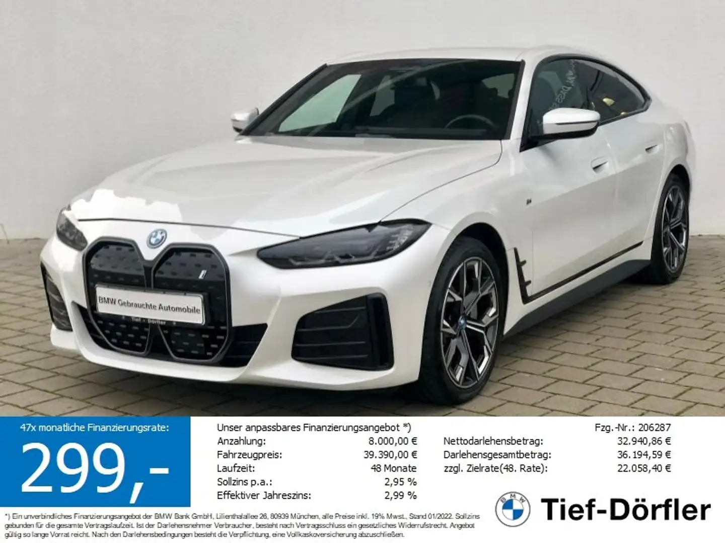 BMW i4 eDrive40 M Sport LHZ/CAM/hk/K-ZUG/PRIVACY/DAB Weiß - 1