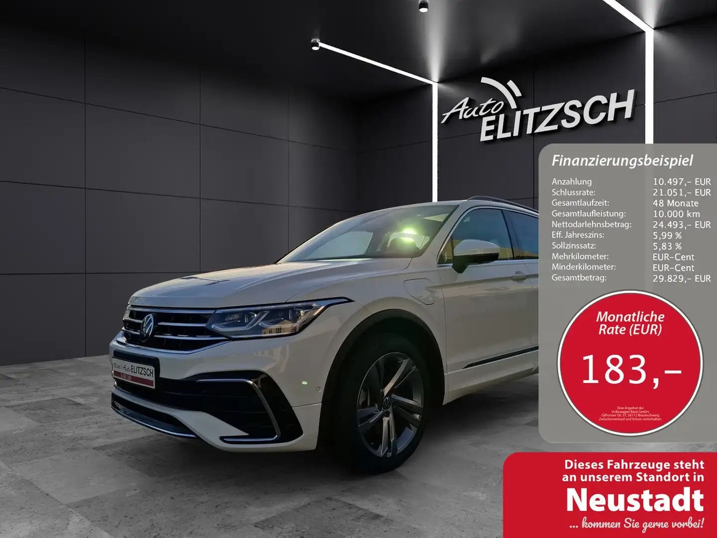 Volkswagen Tiguan eHybrid R-Line DSG Matrix AHK Navi Pano AID ACC... Weiß - 1