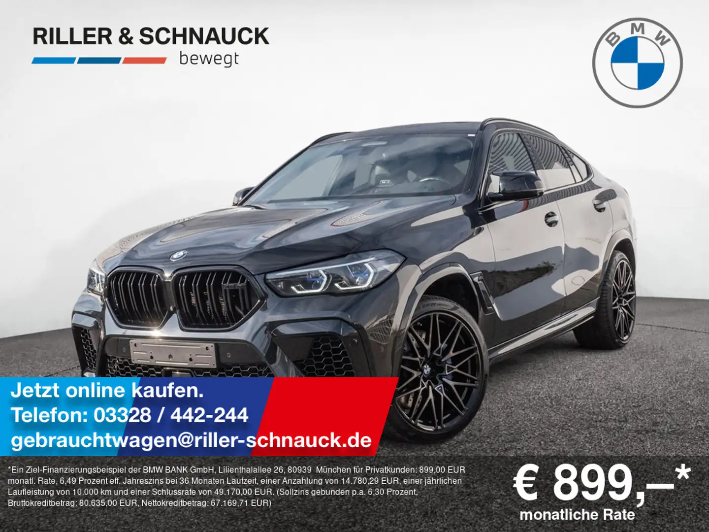 BMW X6 M Competition M-DRIVER+B&W+PANO+DRIVING-PR Schwarz - 1