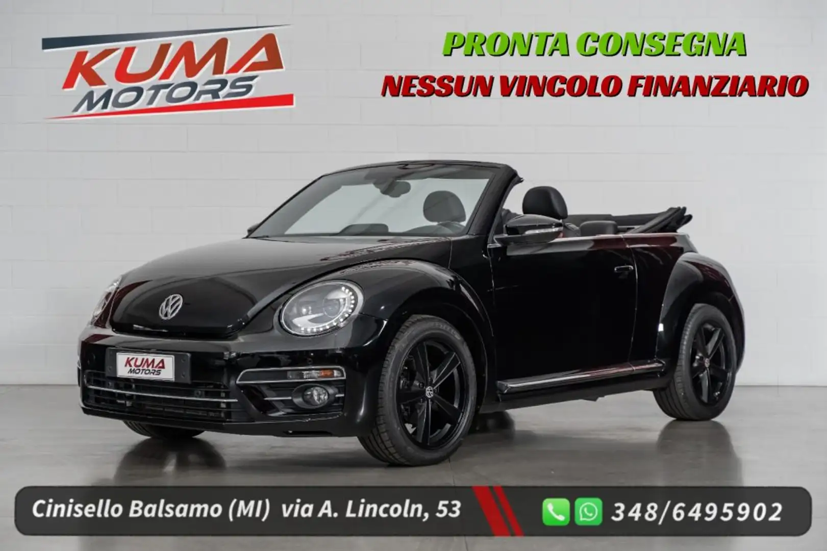 Volkswagen Maggiolino 2.0 TDI 140cv 6m pelle/18" cabrio Zwart - 1