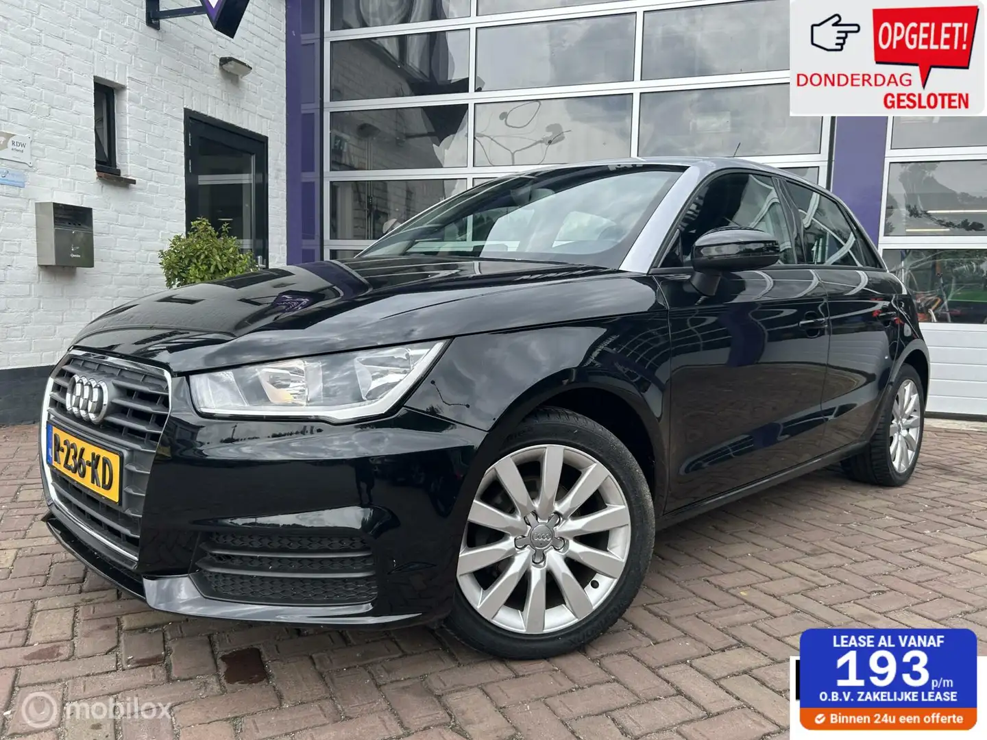 Audi A1 Sportback 1.0 TFSI 5 DRS * AIRCO * NAVI * TWO TONE Zwart - 1