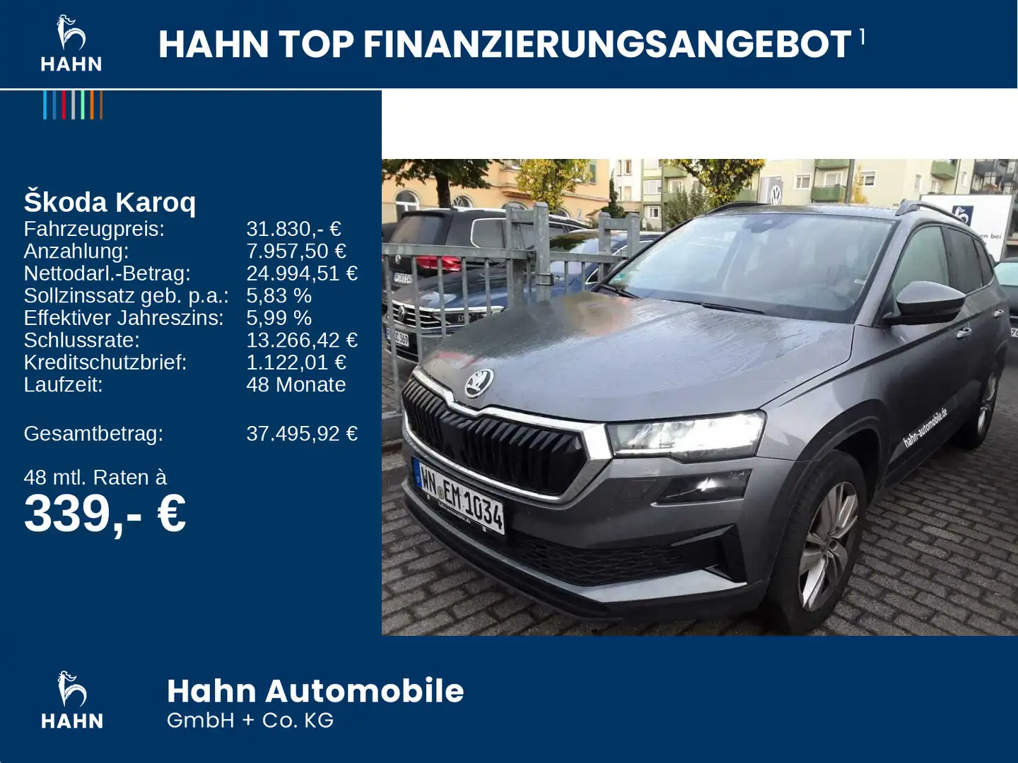 Skoda Karoq 1.5 TSI DSG Selection Navi AHK LED CAM PDC Grau - 2
