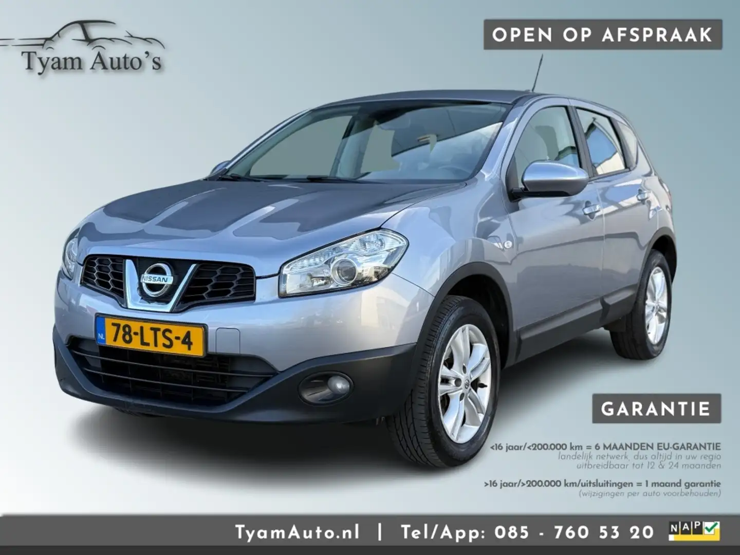 Nissan Qashqai 2.0 ACENTA AUTOMAAT * 1e EIGENAAR * AIRCO NAVI XEN Grijs - 1
