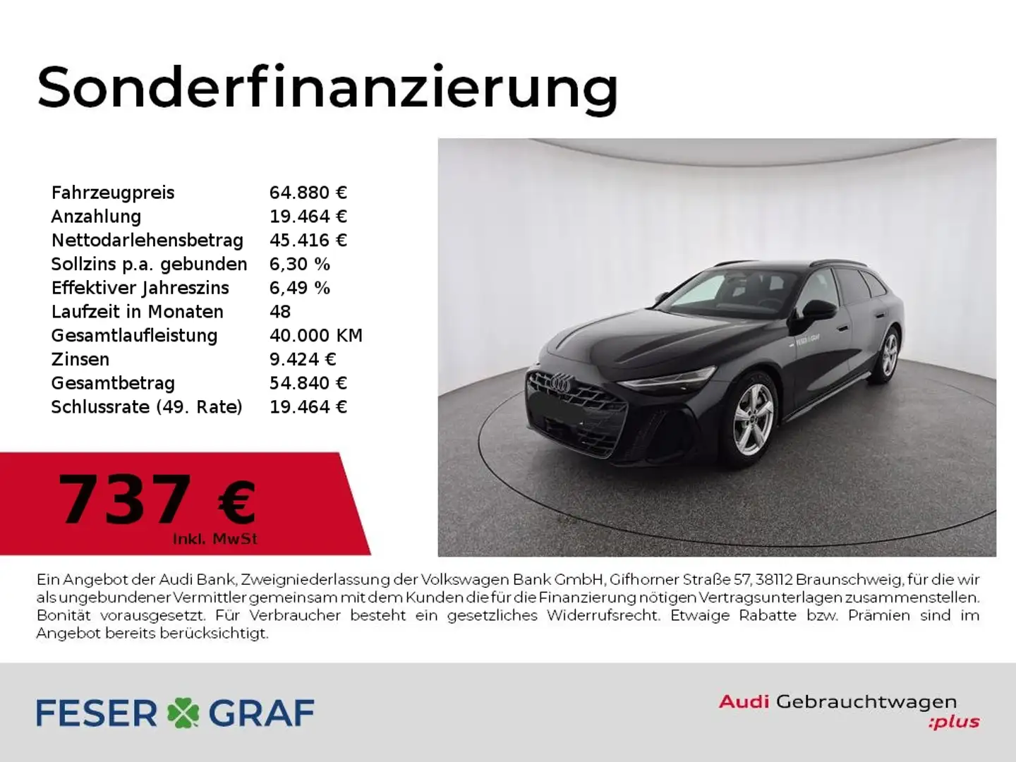 Audi A6 Avant TDI qu S Line techplus,Matrix,Leder,Kameras Schwarz - 1