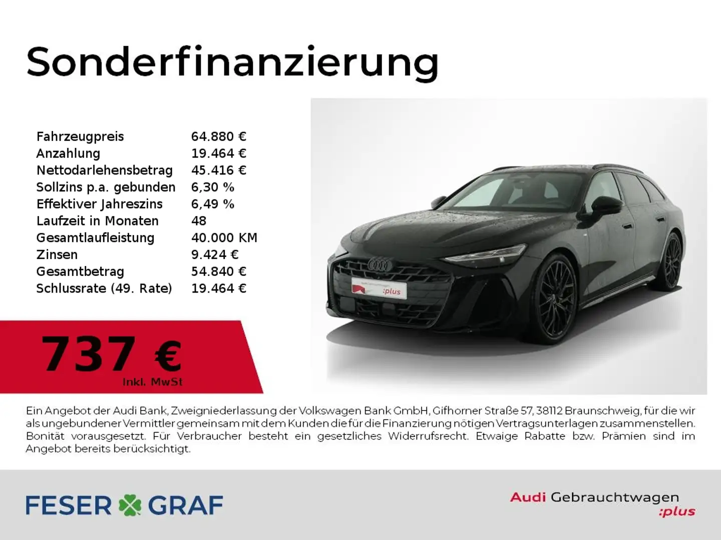 Audi A6 Avant TDI qu S Line techplus,Matrix,Leder, Schwarz - 1