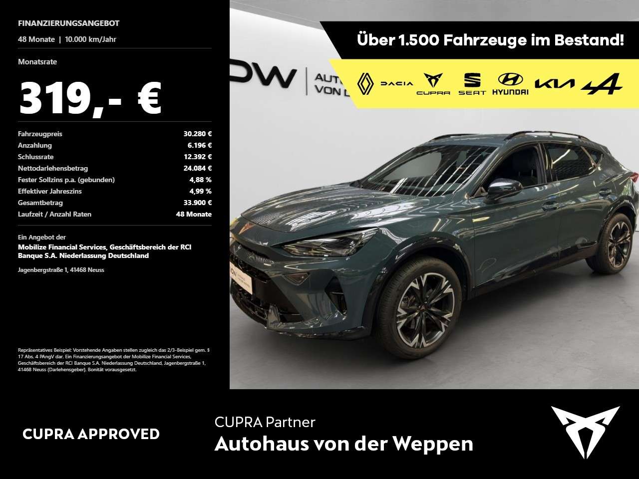 Cupra Formentor — Cupra Formentor 1.5 eTSI AHK Sennheiser Winterpaket Klima Navi