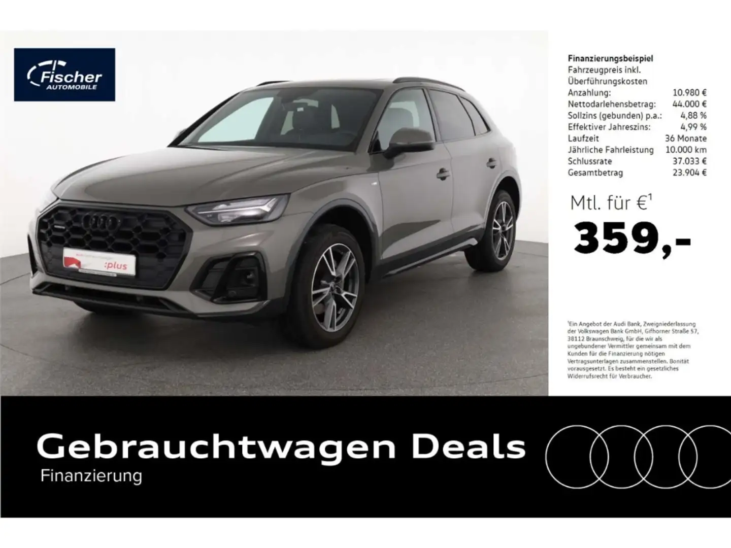 Audi Q5 40 TDI quattro S line AHK/P-Dach/StHz/19'' Grau - 1