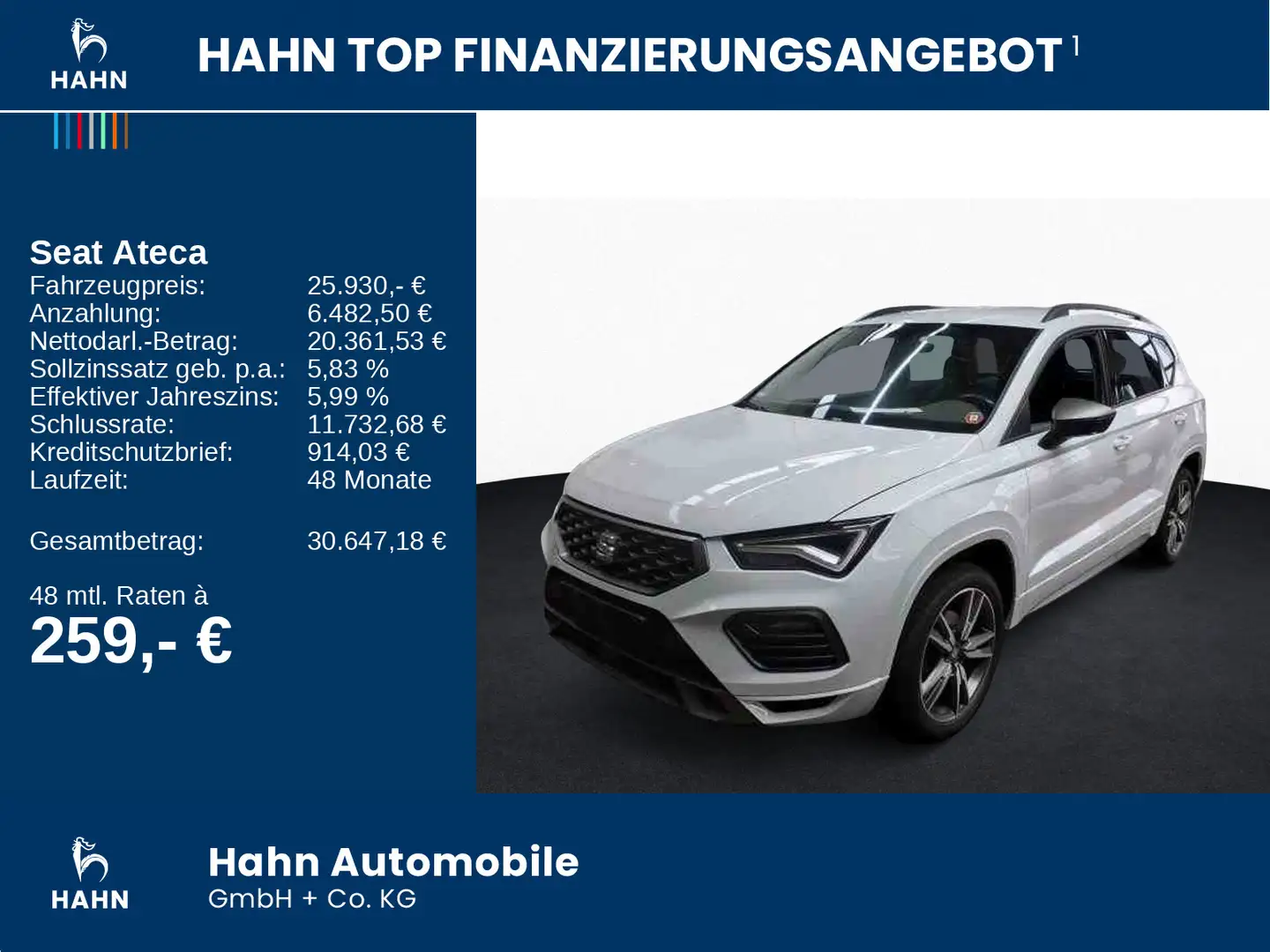 SEAT Ateca 1.5TSI DSG FR LED CAM APP-Connect Sitzhzg Weiß - 2