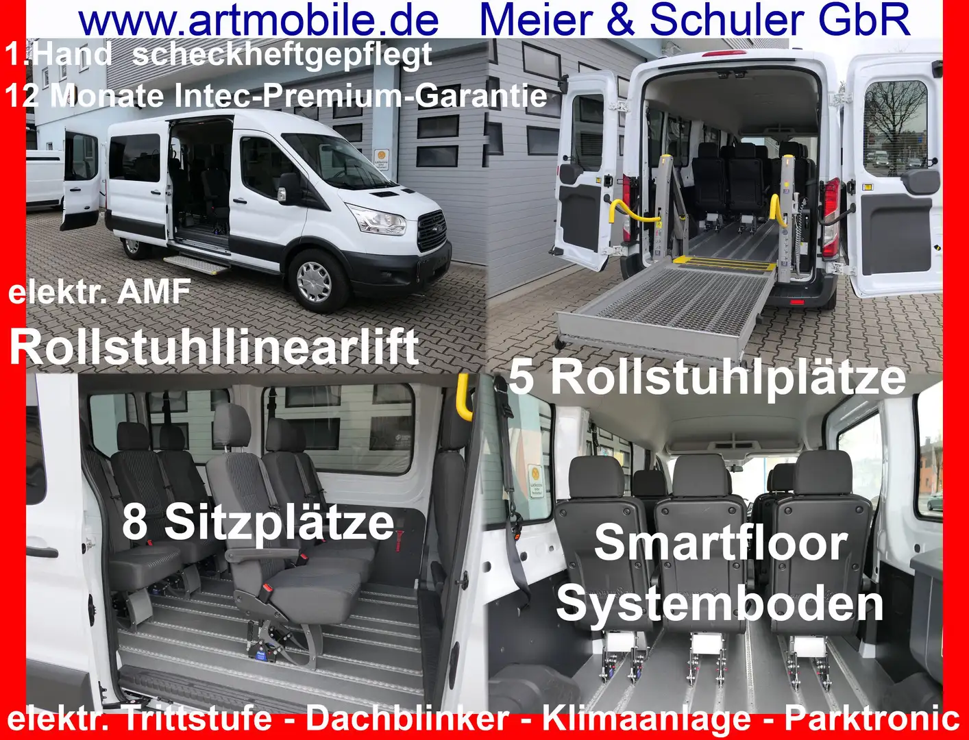 Ford Transit 350 L3/8 Sitze/5 Rollstuhlpl./Smartfloor/Garantie* Wit - 1