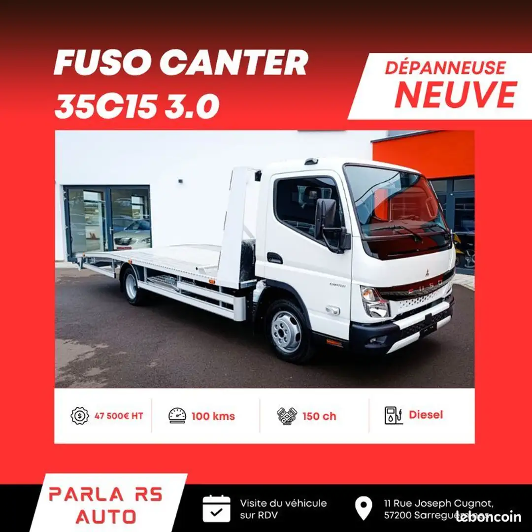 Mitsubishi Canter Fuso 3.0 35C15 150ch porte voiture neuf Blanc - 1