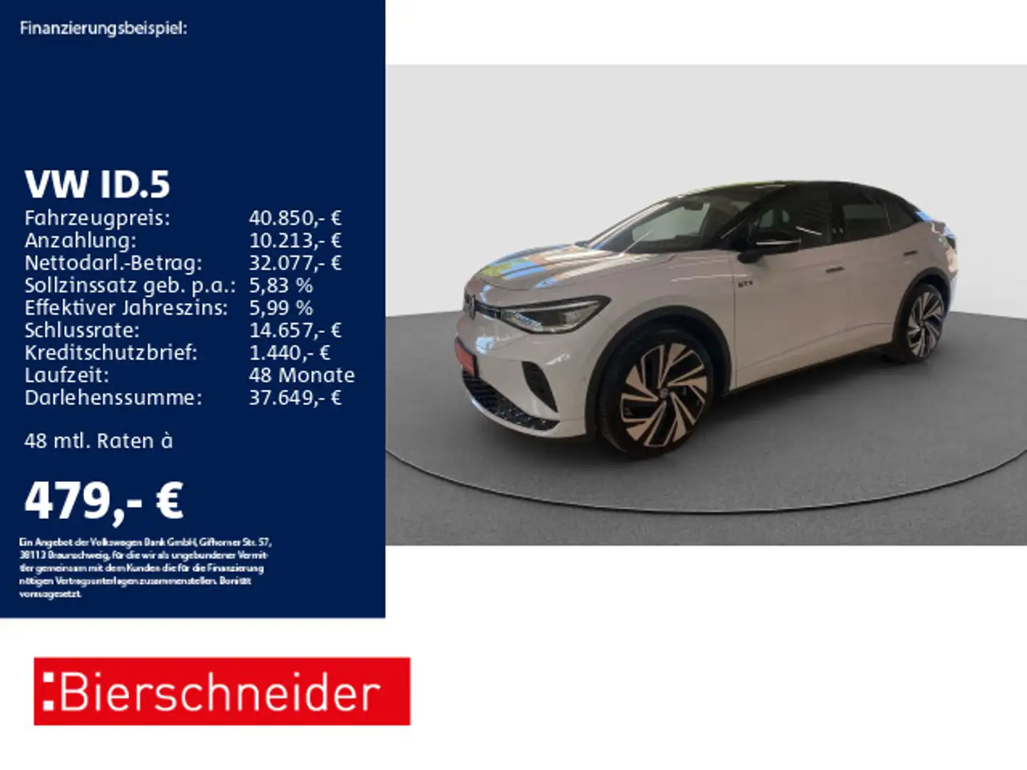Volkswagen ID.5 GTX 4Mo AHK PANO MATRIX DCC 21 Alb - 1