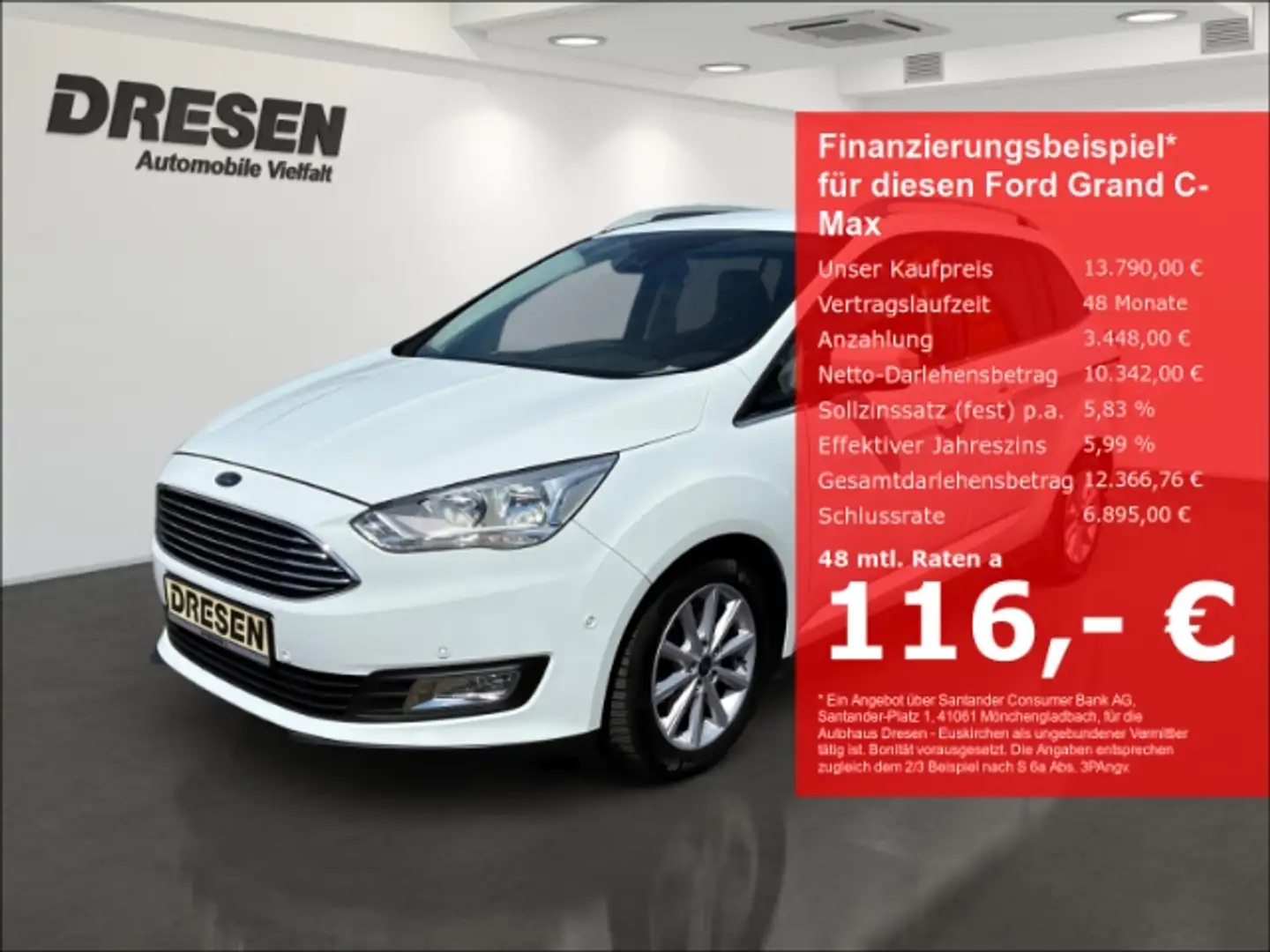 Ford Grand C-Max Titanium 1.0 EcoBoost 125 PS Navi/Sitzheizung Wit - 1