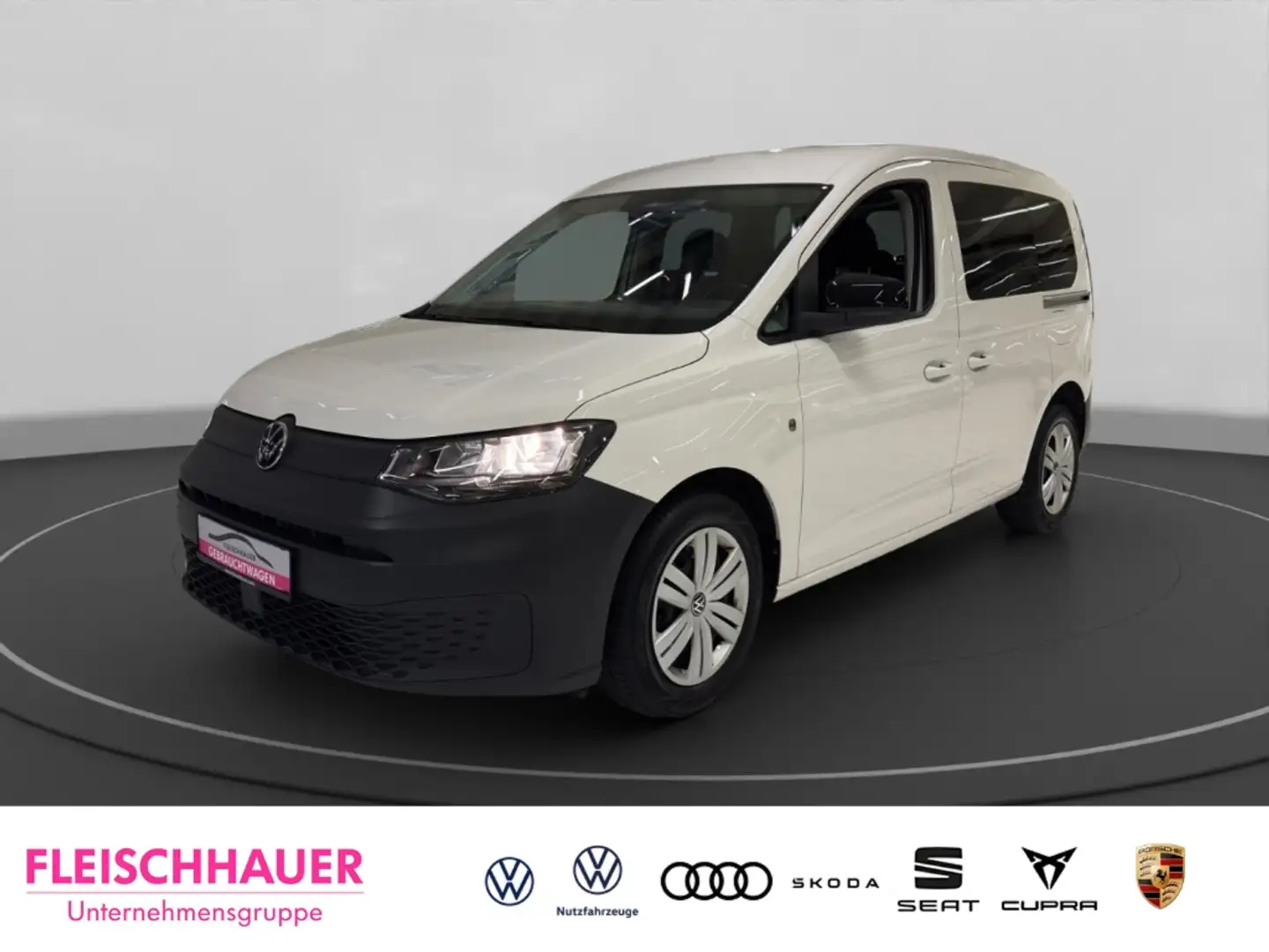 Volkswagen Caddy 1.5 TSI DSG+Navi+AHK+ACC+App-connect+Flügel Weiß - 1
