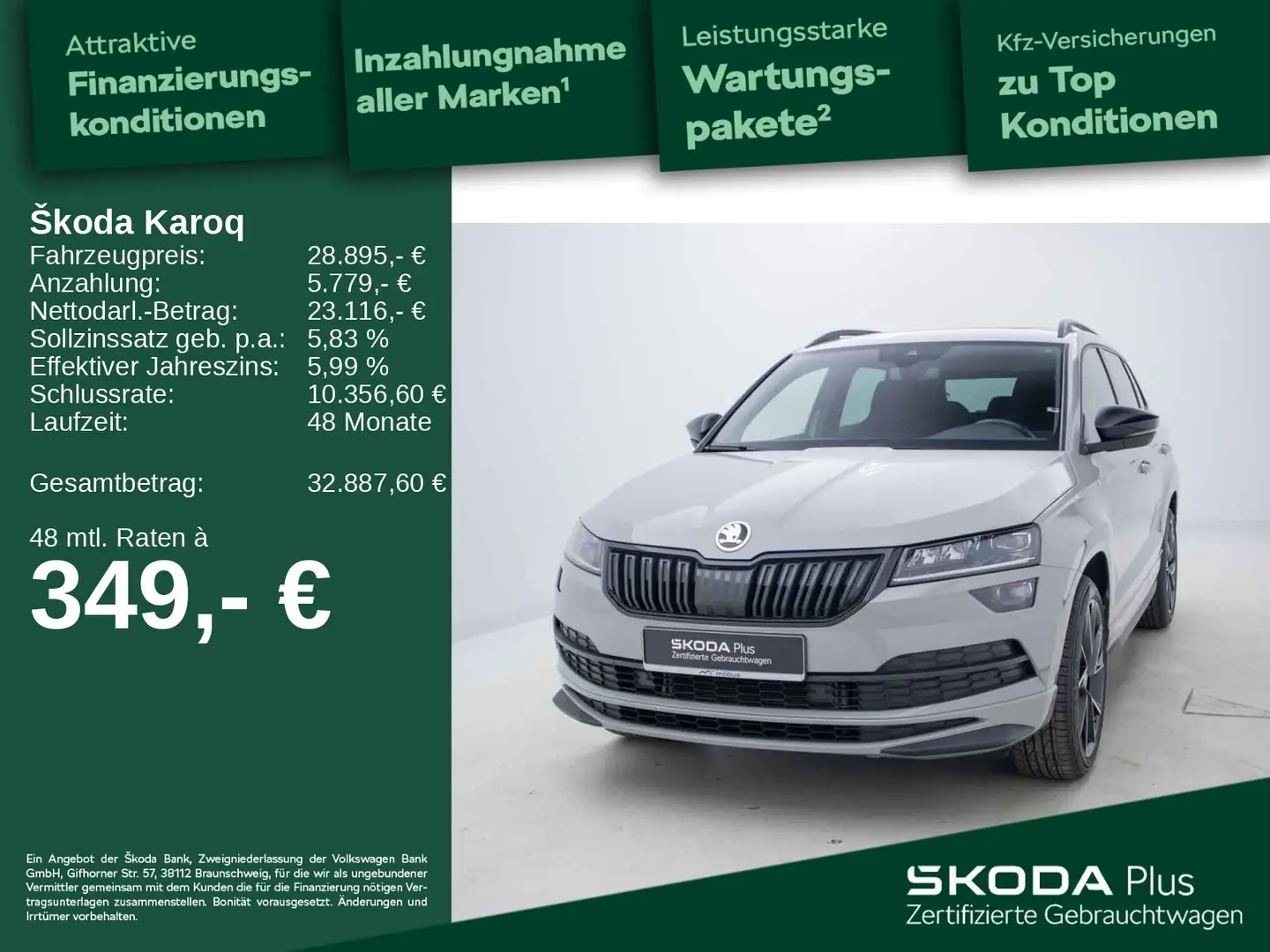 Skoda Karoq 2.0 TSI Sportline 4x4*DSG*LED*APP*NAV*PANO Gris - 1