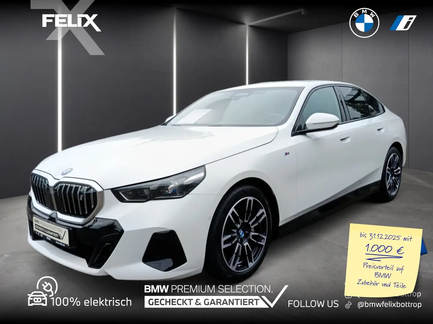 BMW i5 eDrive40 M SPORTPAKET+LEASING AB 579,- EURO+B&W+DR Weiß - 1