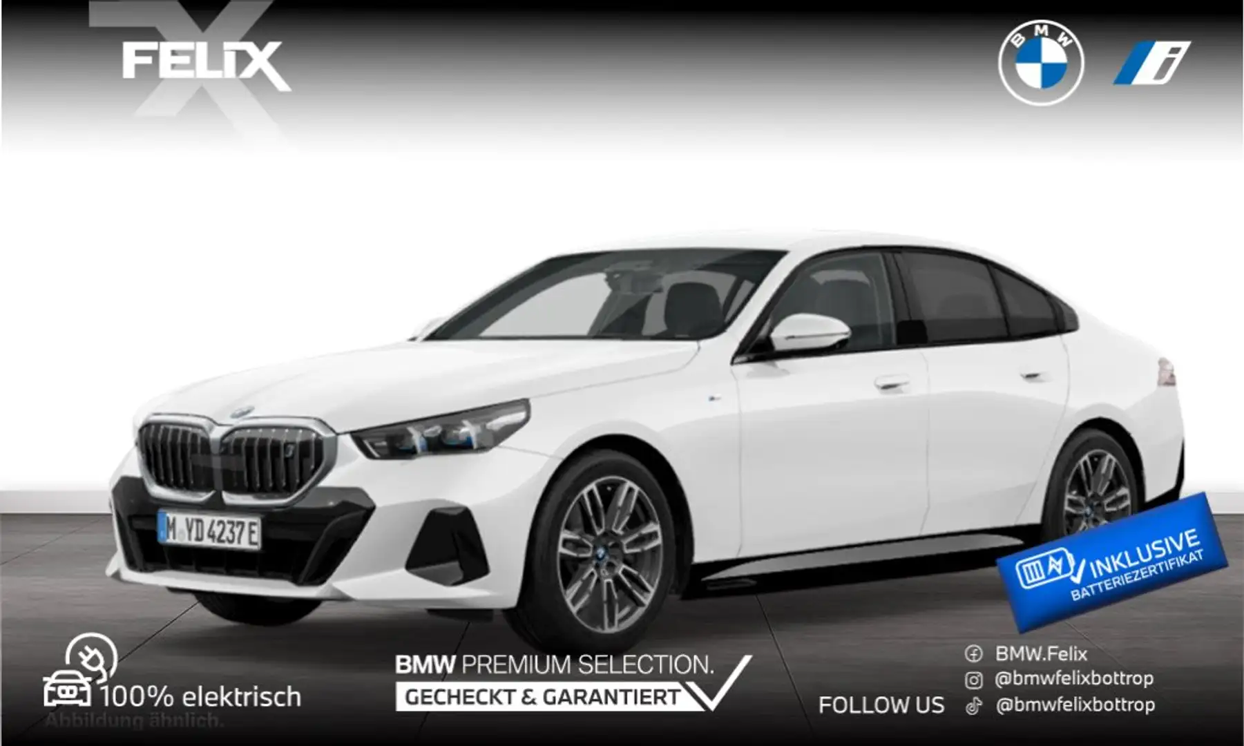 BMW i5 eDrive40 M SPORTPAKET+LEASING AB 579,- EURO+B&W+DR Weiß - 1