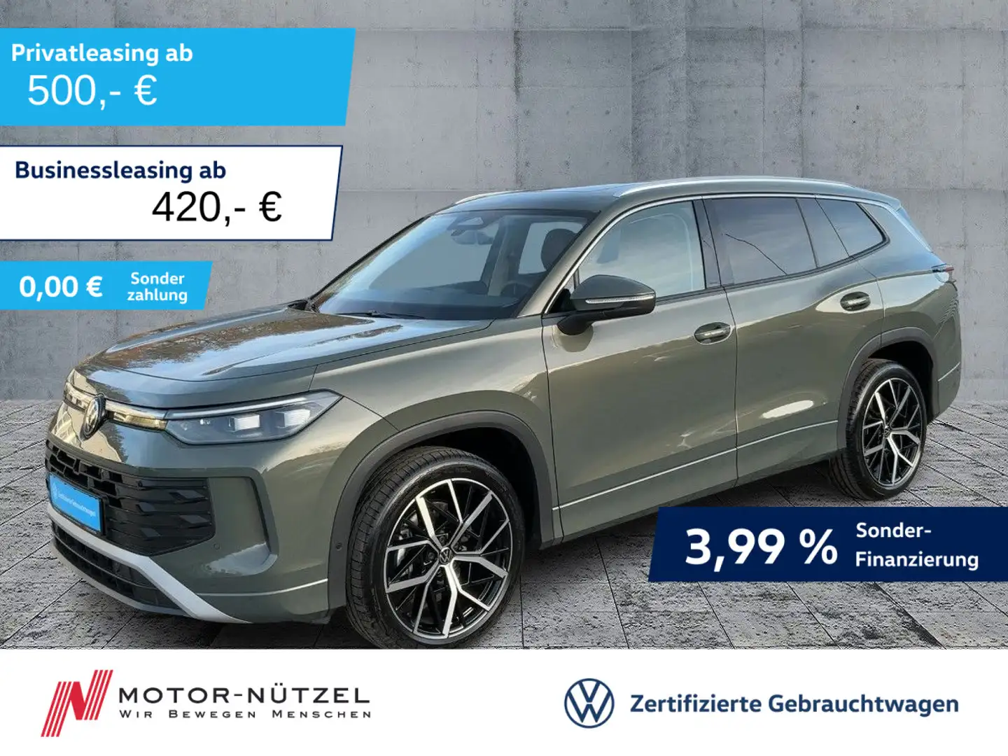 Volkswagen Tayron 1.5 eTSI DSG 5JG+LEDplus+NAVI+AHK+PANO+VC Grün - 1