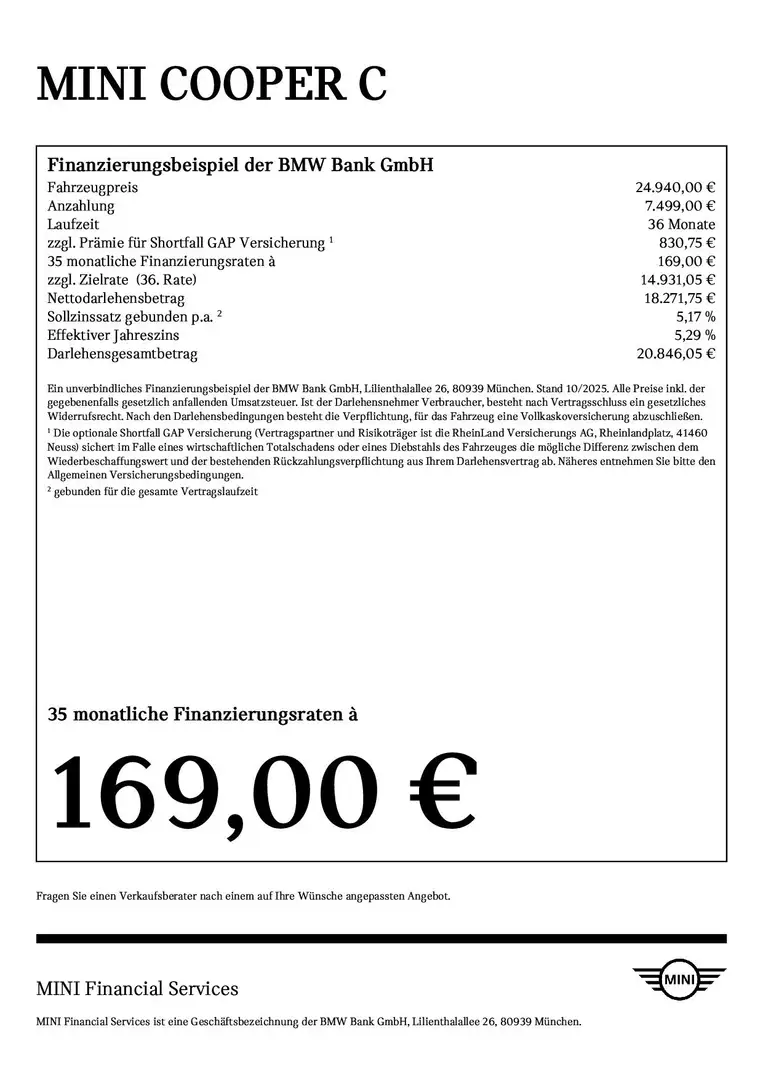 MINI Cooper C Head-Up DAB LED Pano.Dach Komfortzg. Rot - 2