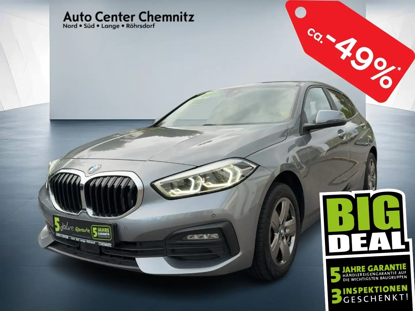 BMW 118 i Advantage LED/Navi/Kamera/SHZ/AHK/LM Gris - 1