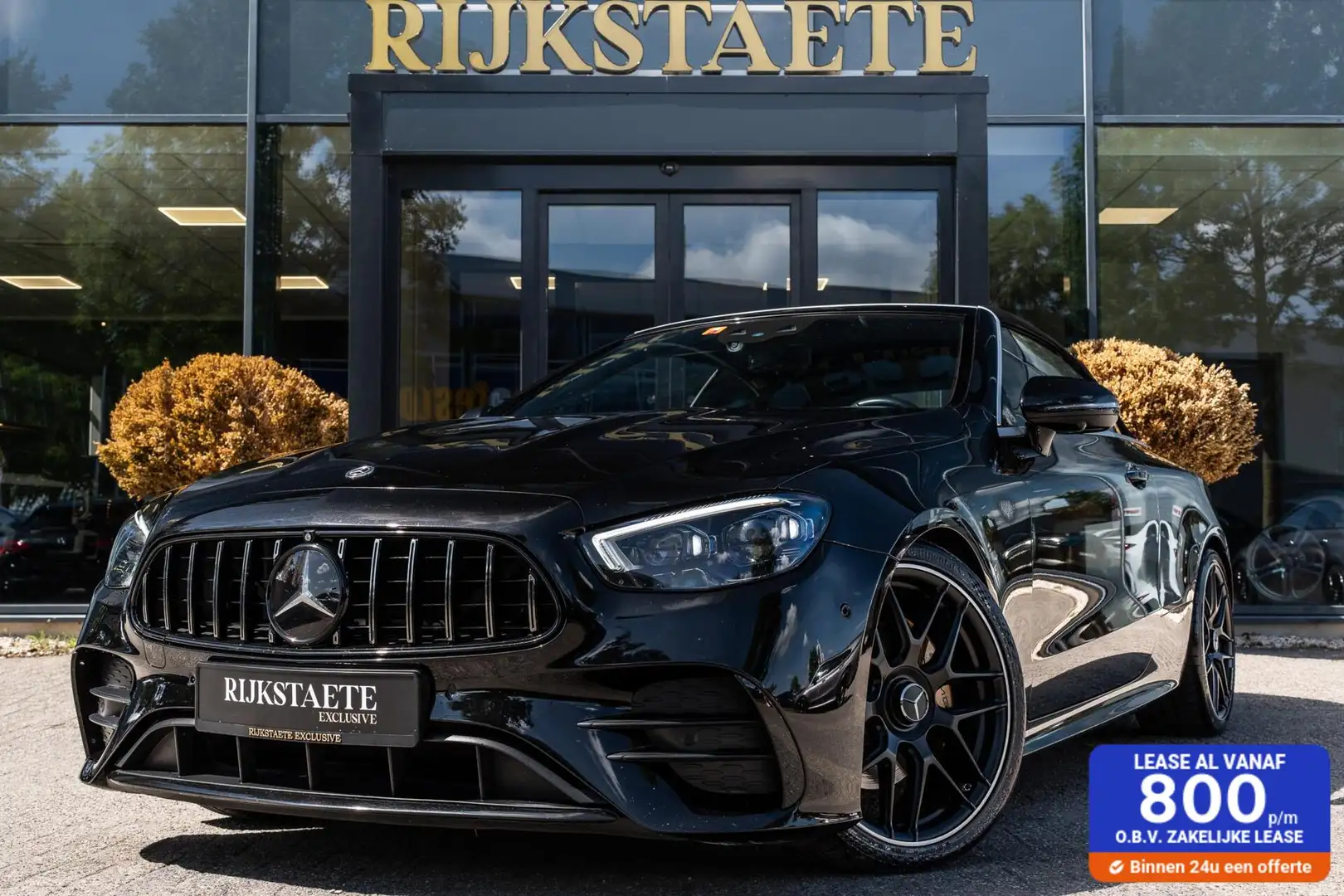 Mercedes-Benz E 220 Cabrio E220d AMG|MASSAGE|BURMESTER|HEAD-UP Zwart - 1