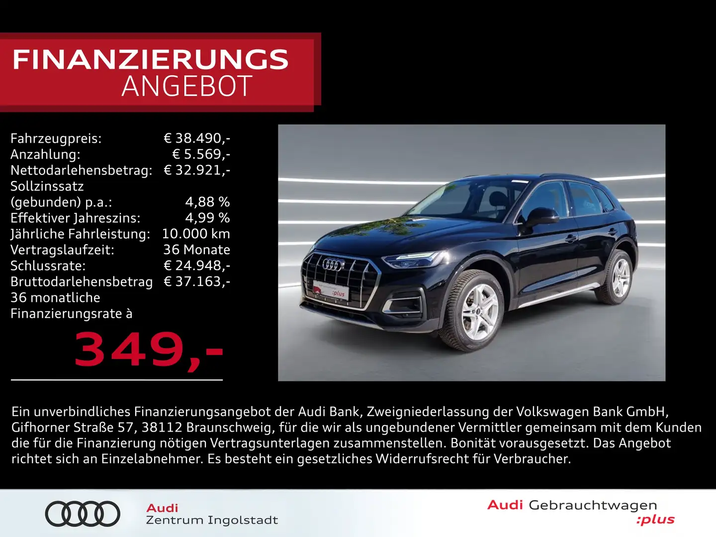 Audi Q5 40 TDI qu LED NAVI ACC Leder Kamera advanced Zwart - 1