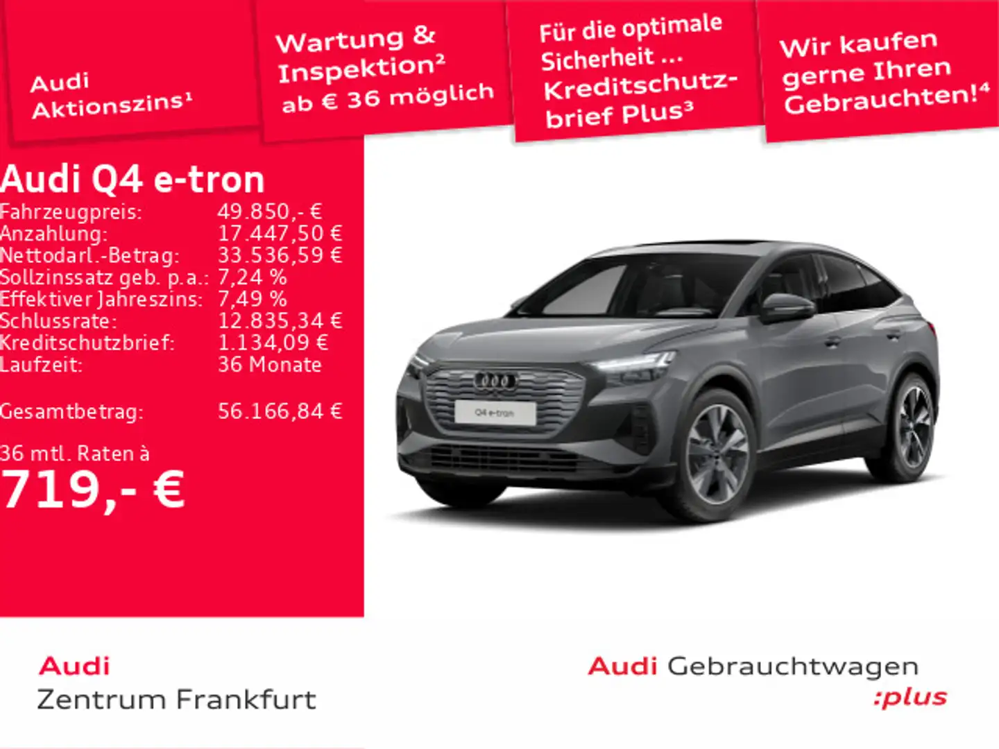 Audi Q4 e-tron Q4 Sportbac 45 e-tron quattro Matrix-LED Navi Pa Grau - 1