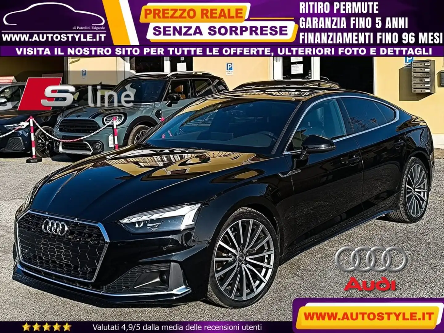Audi A5 Sportback 40 g-tron 2.0 S-LINE S-Tronic SPB SLine Nero - 1