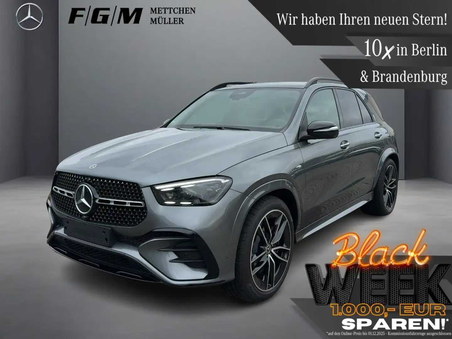 Mercedes-Benz GLE 350 de 4M AMG-Line MBeam|AHK|Night|Sitzhz Grau - 1