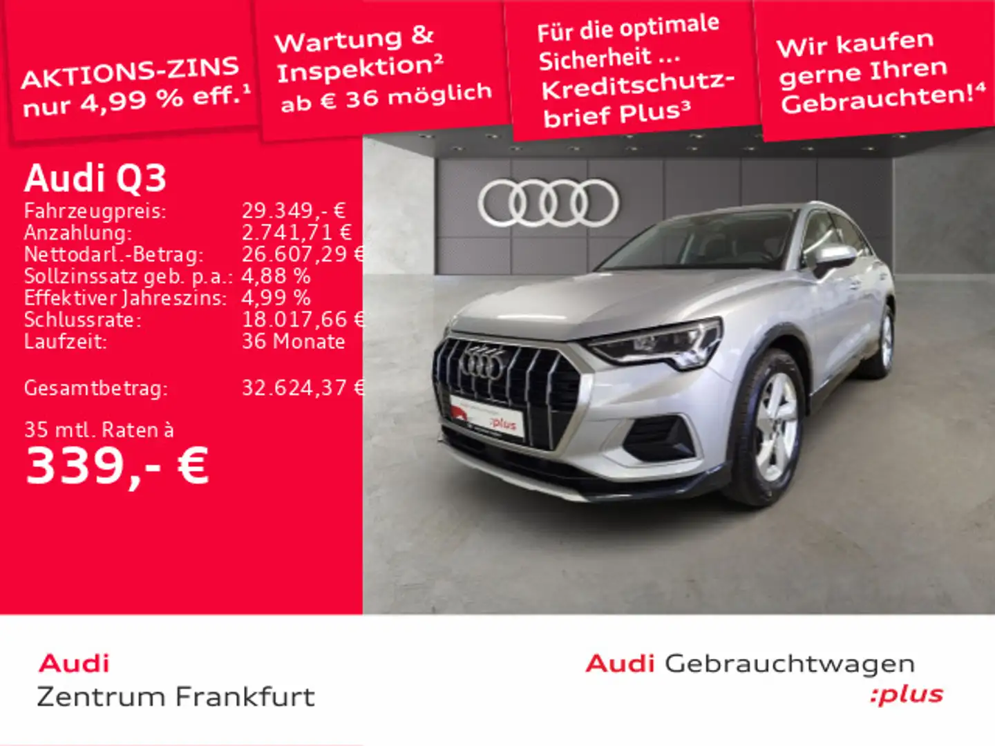Audi Q3 35 TFSI advanced LED ACC AHK DAB Silber - 1