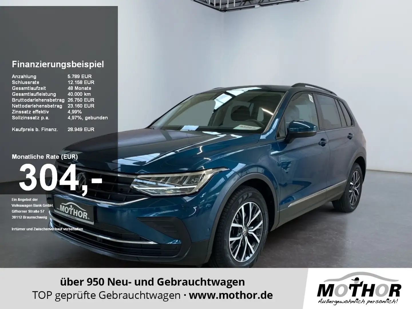 Volkswagen Tiguan Life 1.5TSI DSG ACC ParkAss. SpurH LM KAM Bleu - 1